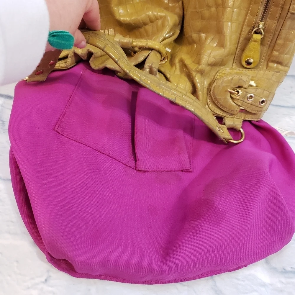 HYPE Leather Alligator Hobo Shoulder Bag